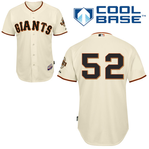 Yusmeiro Petit #52 MLB Jersey-San Francisco Giants Men's Authentic Home White Cool Base Baseball Jersey